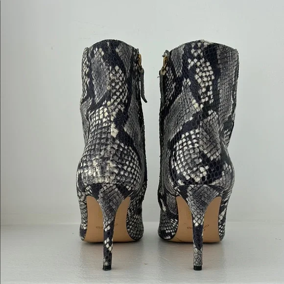J. Crew Black and Gray Ankle Booties with Snakeskin Pattern LIKE NEW - Picture 4 of 14